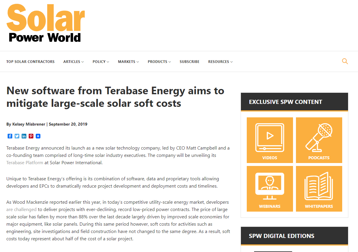 New software from Terabase Energy aims to mitigate large-scale solar soft costs