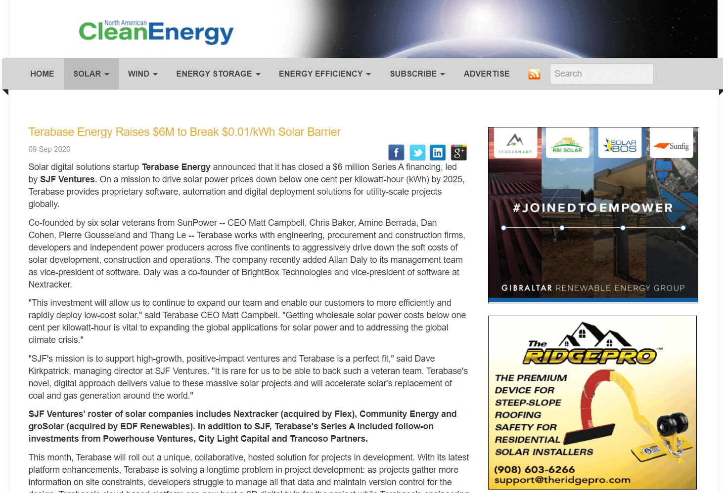 Terabase Energy Raises $6M to Break $0.01/kWh Solar Barrier