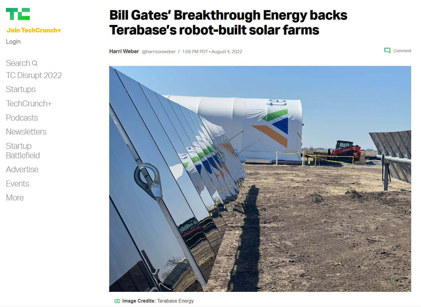 Bill Gates’ Breakthrough Energy backs Terabase’s robot-built solar farms