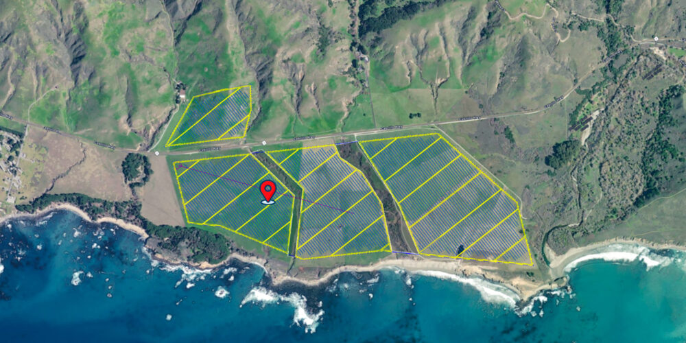 View of a terrain map with solar field shown